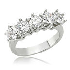 Gümüş 5 Taş Kadın Yüzük