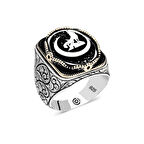 Gümüş Hilal Bozkurt Oval Erkek Yüzük