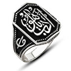 Gümüş Edeb Ya Hu Erkek Yüzük