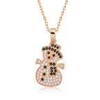 Gümüş Rose Kardan Adam Kadın Kolye