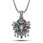 Gümüş Osmanlı Devlet Armalı Erkek Kolye