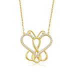 Gümüş Sonsuzluk Kelebek Kadın Kolye