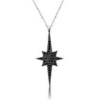 Gümüş Siyah Kutup Yıldızı Kadın Kolye