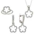Gümüş Çiçek Kadın Set