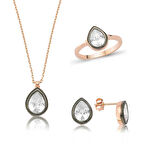 Gümüş Elmas Model Damla Kadın Set