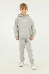 Kapüşonlu Kargo Cepli Baskı Detaylı Erkek Çocuk Eşofman Takımı