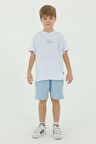 Bisiklet Yaka Erkek Çocuk Baskı Detaylı t-shirt Ve Şort İkili Takım