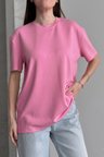 Balenbi Kadın Modal Bisiklet Yaka Basic Yarım Kollu T-Shirt 1211