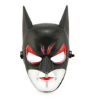 Kırmızı Gözlü Siyah Batman Maske - Lastikli Batgirl Maskesi 28x17 cm