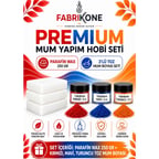 Premium Mum Yapım Hobi Seti - Parafin Wax 250 gr - 3'lü Toz Mum Boyası Seti - Kırmızı, Mavi, Turuncu BKFABPW2503KMT