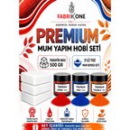 Premium Mum Yapım Hobi Seti - Parafin Wax 500 gr - 3'lü Toz Mum Boyası Seti - Kırmızı, Mavi, Turuncu BKFABPW5003KMT