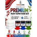 Premium Mum Yapım Hobi Seti - Parafin Wax 500 gr - 3'lü Toz Mum Boyası Seti - Kırmızı, Mavi, Yeşil BKFABPW5003KMY