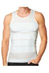 Erkek Beyaz Renk Toparlayıcı İki Beden Göbek İncelten Korse Atlet Erkek Korsesi