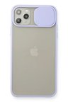 Newface Apple iPhone 11 Pro Max Kılıf Palm Buzlu Kamera Sürgülü Silikon - Lila
