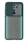 Newface Xiaomi Redmi Note 8 Pro Kılıf Palm Buzlu Kamera Sürgülü Silikon - Yeşil