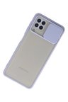 Newface Samsung Galaxy A22 Kılıf Palm Buzlu Kamera Sürgülü Silikon - Lila