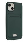 Newface Apple iPhone 14 Plus Kılıf Kelvin Kartvizitli Silikon - Koyu Yeşil