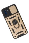 Newface Samsung Galaxy A03 Kılıf Pars Lens Yüzüklü Silikon - Gold