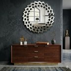 40x40 cm Kırılmaz Pleksi Dekoratif Duvar Aynası - Modern Geometrik Tasarım 1. Sınıf Ayna