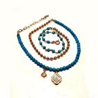 Gümüş Sedef Ve Turkuaz Taş Yonca Bileklik