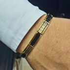 Erkek Mineli Altın Bileklik