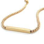 Tırnak Makası Topları Altın Bileklik Dikdörtgen Bar 14 Ayar