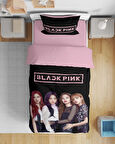 Black Pink 3D Dijital Baskılı Tek Kişilik Nevresim Takımı Genç Odası
