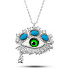 BlackCraft Gümüş Gözyaşı Damlası Koruyucu Bakış Kadın Kolye (BC-4B608C)