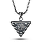 BlackCraft Gümüş Osmanlı Tuğrası Hilal Cevşen Kolye (BC-682E7C)