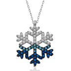 BlackCraft Gümüş Mavi Taşlı Kar Tanesi Kadın Kolye (BC-0CCA80)