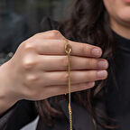 BlackCraft 925 Ayar Gümüş Gold Aşk Düğüm Kadın Bileklik (BC-903263)