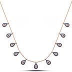 BlackCraft Gümüş Rose Damla Nazarlı Şans Kadın Kolye (BC-46739B)