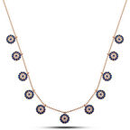 BlackCraft 925 Ayar Gümüş Rose Nazarlı Şans Kadın Kolye (BC-FFEBC7)