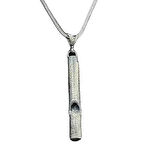 BlackCraft ​Gümüş Oksitli Deprem Düdüğü Kolye (BC-B9E750)