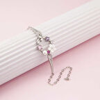 BlackCraft Gümüş Kalp Manolya Çiçeği Kelebek Kadın Bileklik (BC-2A7898)