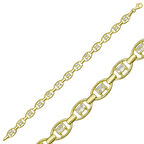 BlackCraft 925 Ayar Gümüş Gold Oval Su Yolu Bileklik (BC-EE0CC8)