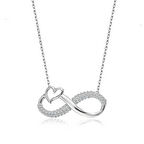 BlackCraft 925 Ayar Gümüş Kalpli Sonsuzluk Kadın Gümüş Kolye (BC-C75783)