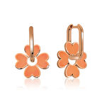 BlackCraft ​Gümüş Fosforlu Turuncu Yonca Küpe (BC-A7FBA4)