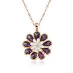 BlackCraft 925 Ayar Gümüş Erguvan Çiçeği Kadın Gümüş Kolye (BC-49CD75)