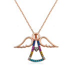 BlackCraft 925 Ayar Gümüş Kalpli Melek Kadın Gümüş Kolye (BC-615E83)