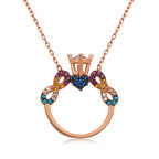 BlackCraft 925 Ayar Gümüş Tek Taş Sonsuz Aşk Kadın Gümüş Kolye (BC-BB1CBE)