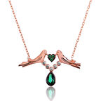 BlackCraft 925 Ayar Gümüş Sevgi Kuşu Kadın Gümüş Kolye (BC-FDF5CB)