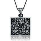 BlackCraft 925 Ayar Gümüş Allah Yazılı Gümüş Kolye (BC-8B6367)