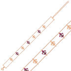 BlackCraft 925 Ayar Gümüş Rose Çiçek Desenli Bileklik (BC-161C39)