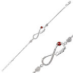 BlackCraft 925 Ayar Gümüş Kalpli Sonsuzluk Canım Bileklik (BC-3853E7)