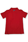 Kız Erkek Çocuk Unisex Polo Yaka  Kırmızı t-shirt , Okul Tişörtü