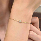 Çiçek Markiz Taşlı Altın Bileklik