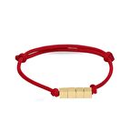 Altın Dört Küplü Kırmızı İpli Bileklik 14 Ayar