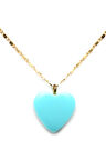 Turkuaz Kalp Kolye
