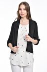 Modkofoni İnci Detaylı Siyah Kadın Krep Bluz
